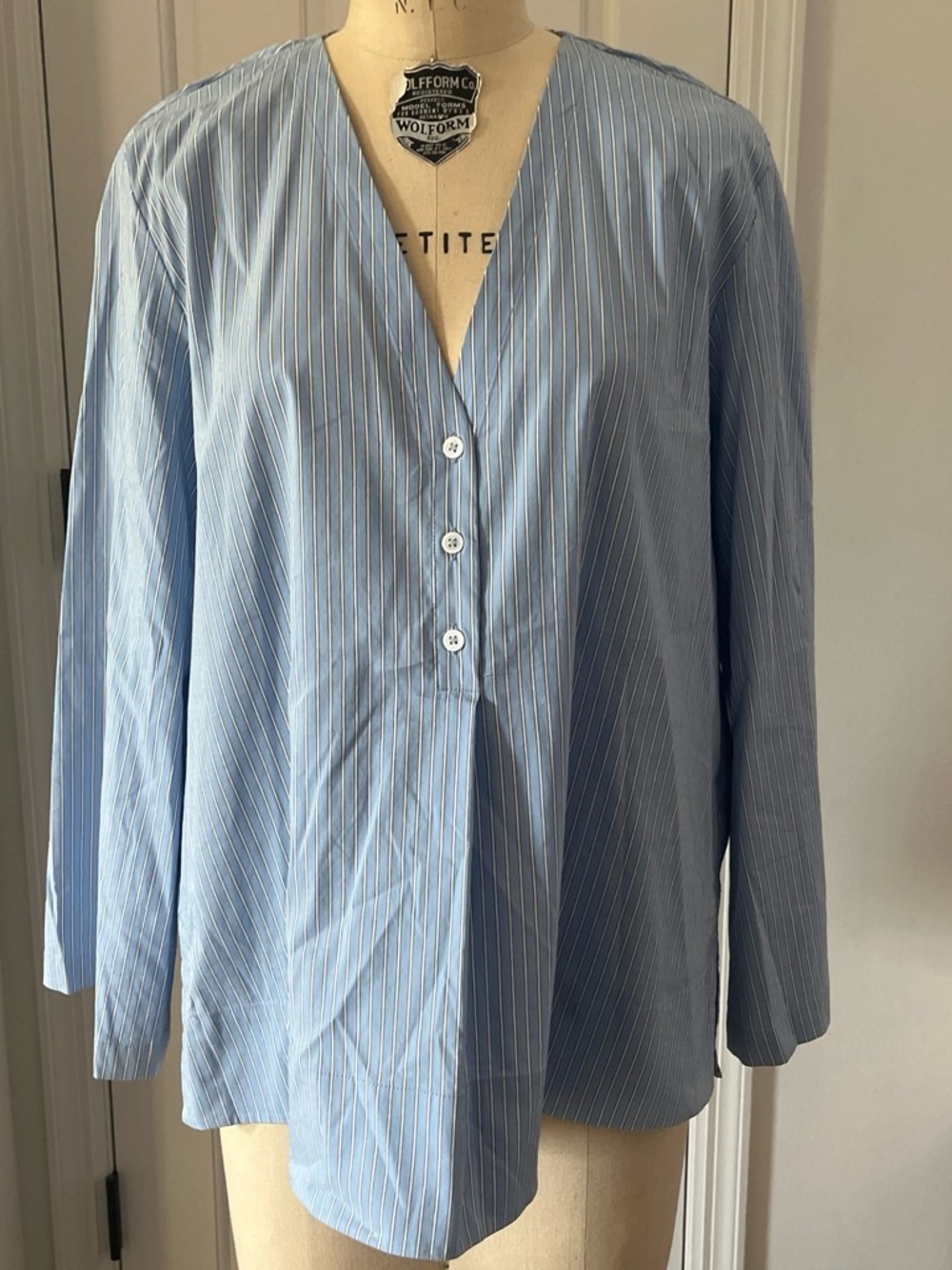 Zara Light Blue Pinstripe Button-Front Men's Shirt